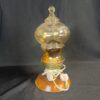VTG Amber Glass Hurricane Table Lamp