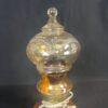 VTG Amber Glass Hurricane Table Lamp