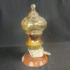 VTG Amber Glass Hurricane Table Lamp