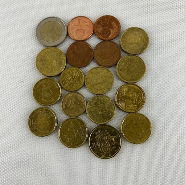 Lot of Eighteen Euro Coins