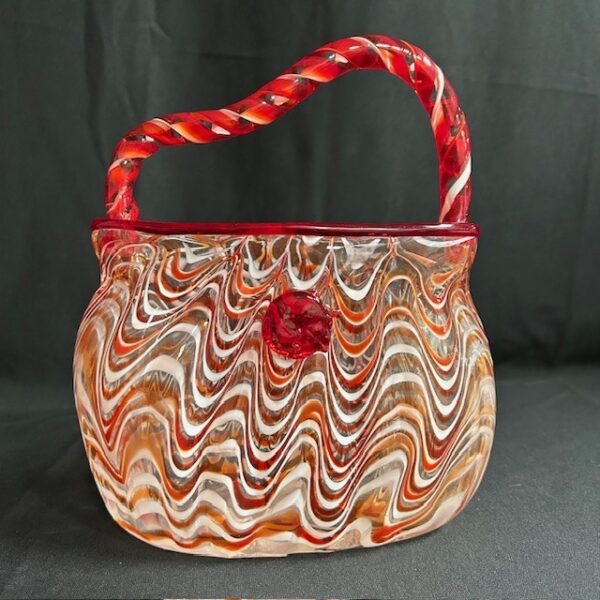 VTG Hand Blown Glass Purse Vase