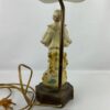VTG Porcelain Table Lamp With Wooden Base