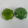 VTG Green Carnival Glass Dish Pair