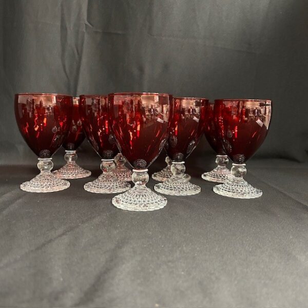 Nine Ruby Red Glasses with Boopie Stems