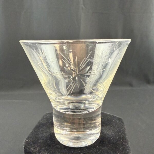 VTG MCM Etched Atomic Star Cocktail Glass