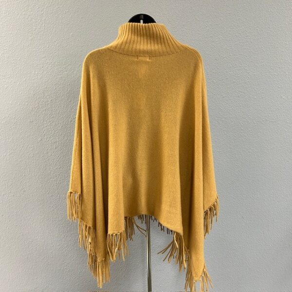 Minnie Rose Butterscotch 100% Cashmere Turtleneck Poncho OS