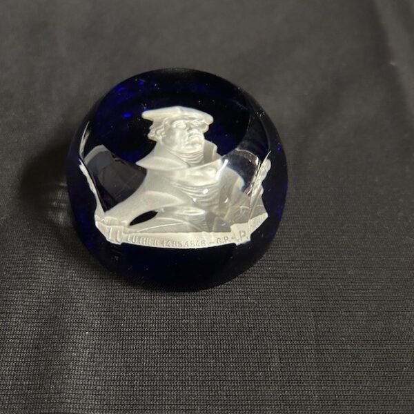 VTG Baccarat Crystal Sulfide Martin Luther Paperweight