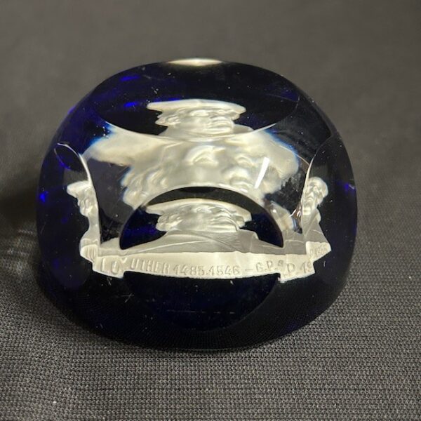 VTG Baccarat Crystal Sulfide Martin Luther Paperweight