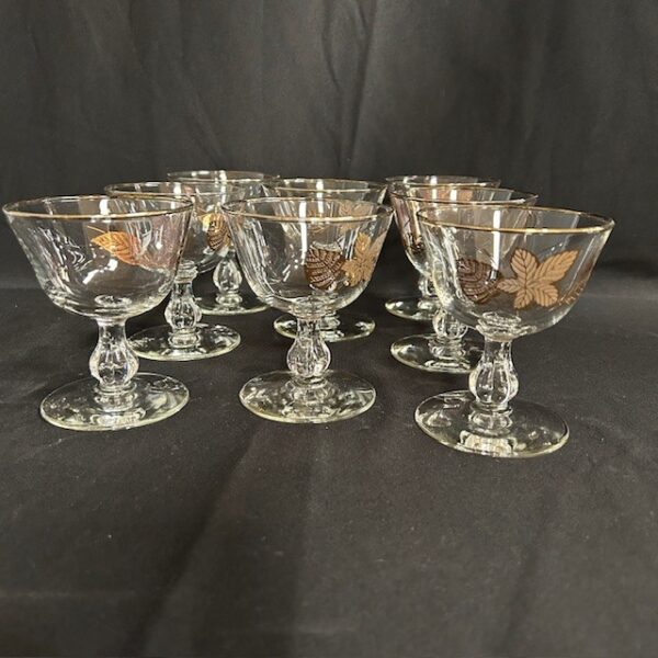 VTG Libbey Glass Gold Leaf Champagnes