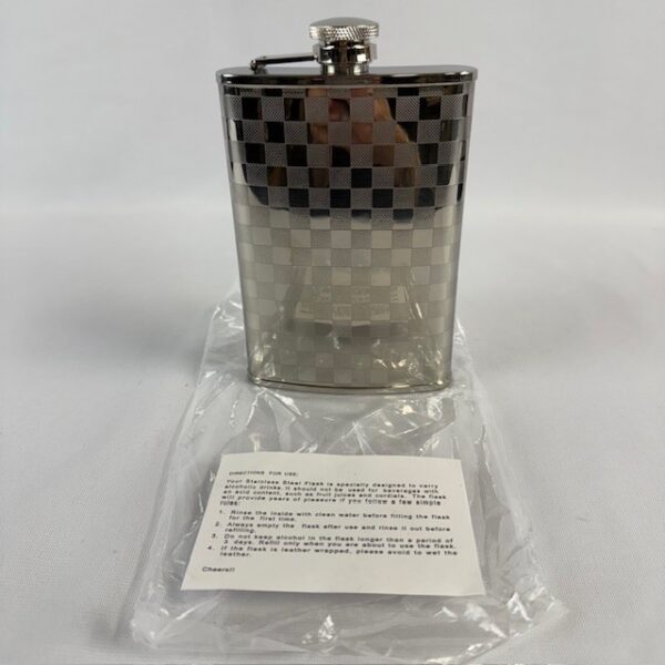 Visol Mate Checker Design Stainless Steel Hip Flask - NIB