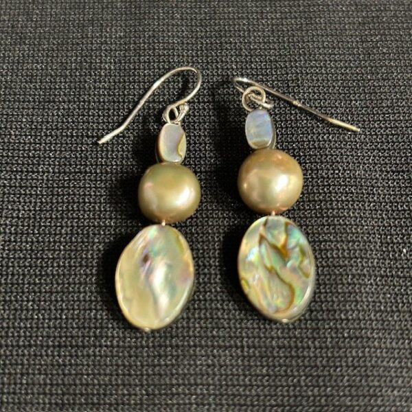 Blushing Bronze Pearl Necklace & Earrings