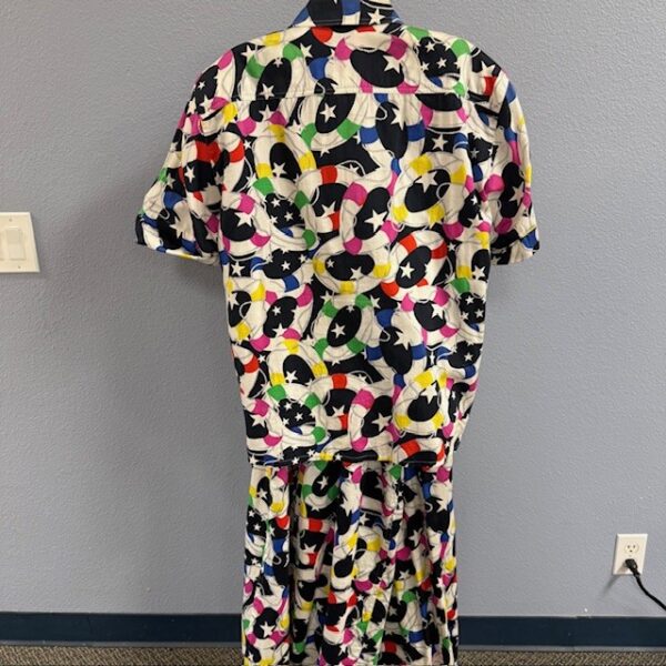 VTG Escada Silk Nautical Pattern Shirt & Skirt Set - Size 42 European