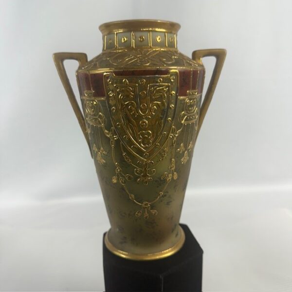 Antique Nippon Hand Painted Moriage Gold Dragon Vase