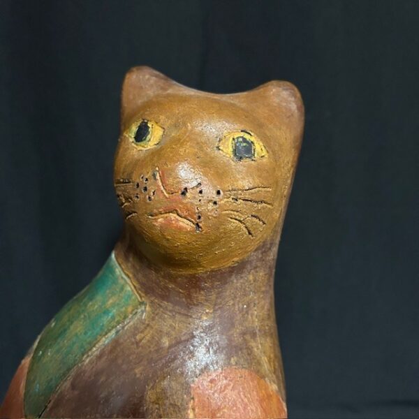 Sitting Cat Clay Figurine