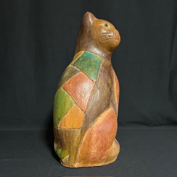 Sitting Cat Clay Figurine