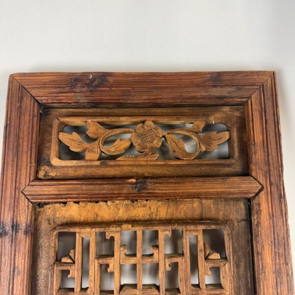 Antique Chinese Hand Carved Window Panel
