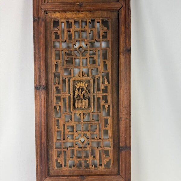 Antique Chinese Hand Carved Window Panel