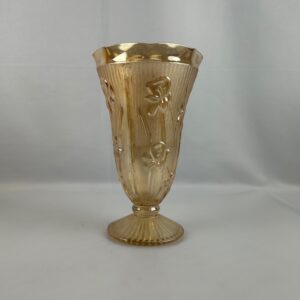 VTG Jeannette Marigold Carnival Glass Vase