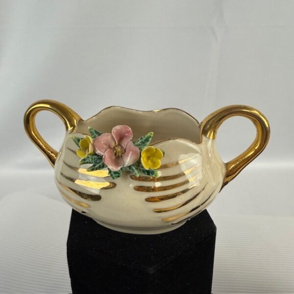 VTG Rochelle Fine China Open Sugar Bowl & Small Creamer Swan Design