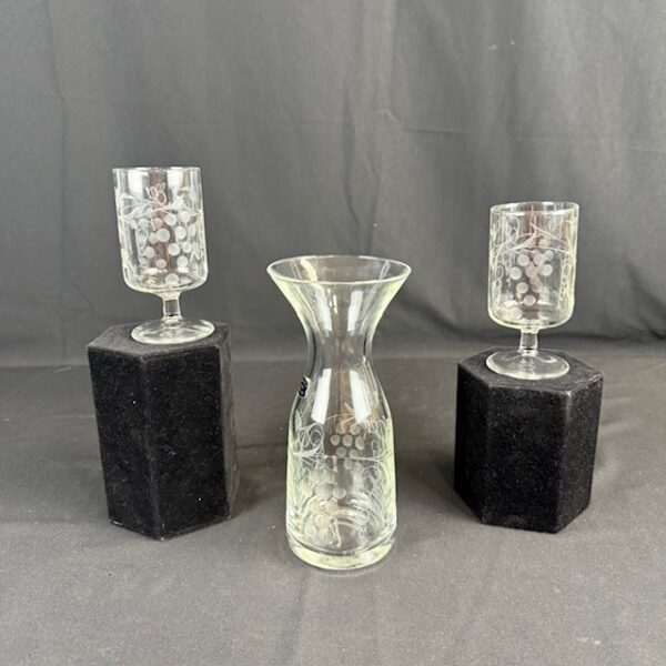 Mountaineer Glass Co. Carafe and Wine Glasses