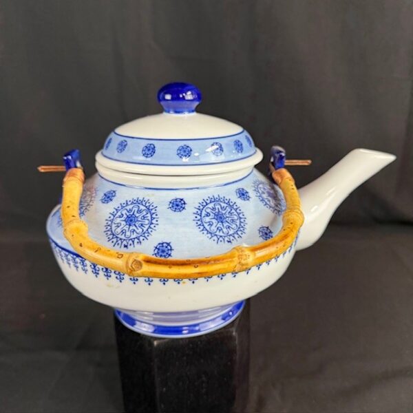 World Market Blue Porcelain Teapot