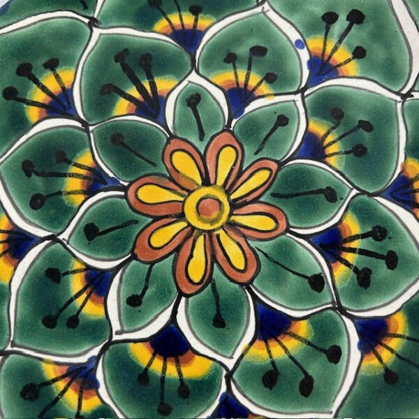 Green Talavera Sandwich Plate