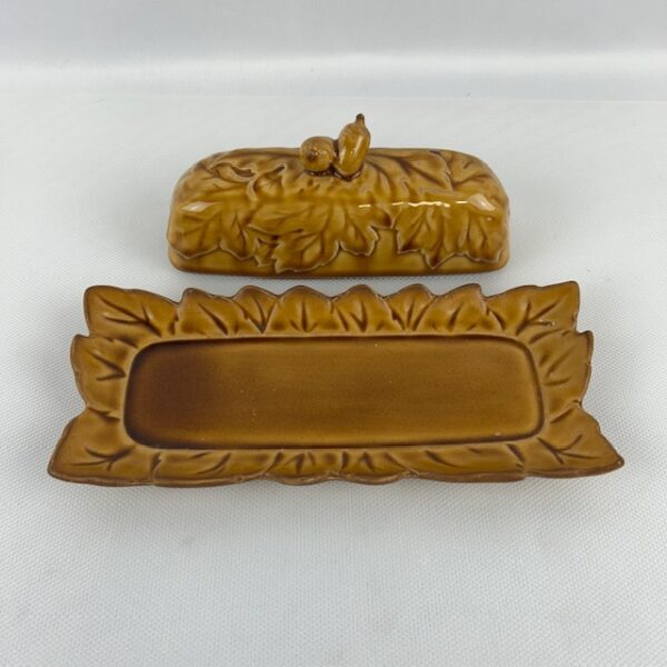 Anthropologie Acorn & Leaves Butter Dish