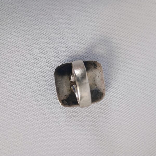 VTG Petrified Wood & Sterling Ring Sz 6