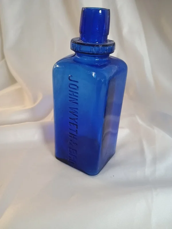 Lot Of 10 Antique Cobalt Apothecary Bottles