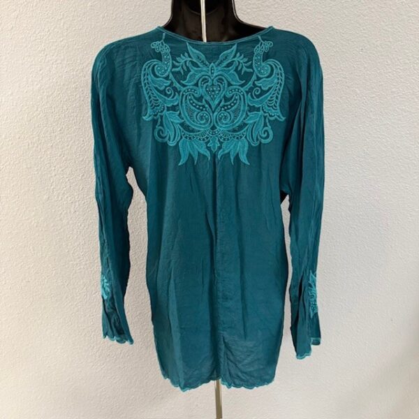 Johnny Was Blue Embroidered Tunic
