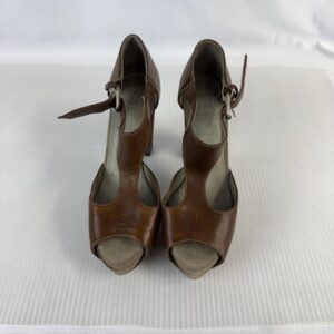 Bruno Cucinelli Leather Sandal Heels