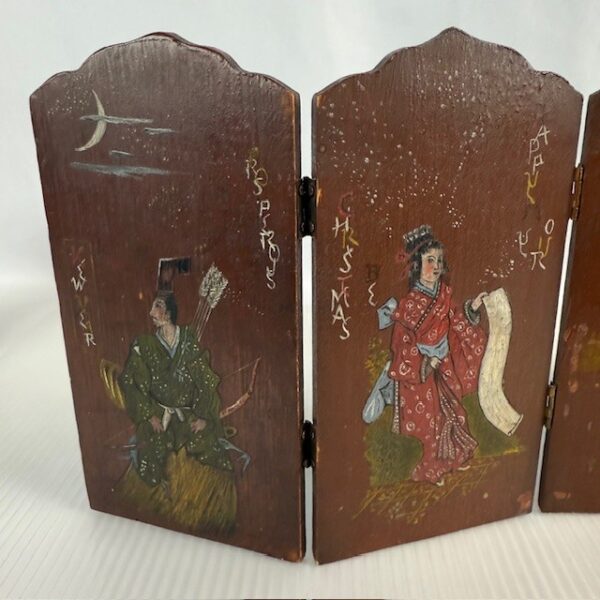 VTG Small Asian Wood Folding Screen