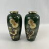 Pair of Japanese Etched Vases