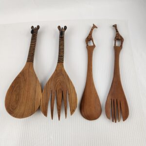 Wooden Safari Animal Serving Utensils