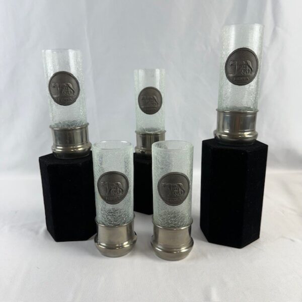 VTG Capitoline Wolf Crackle Glass Tumblers