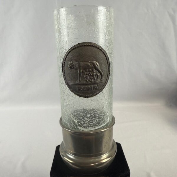 VTG Capitoline Wolf Crackle Glass Tumblers