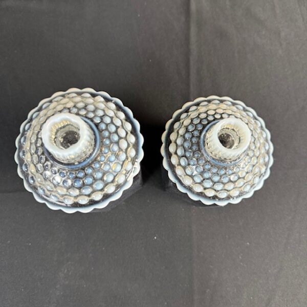 VTG Hobnail Opalescent Candle Holders