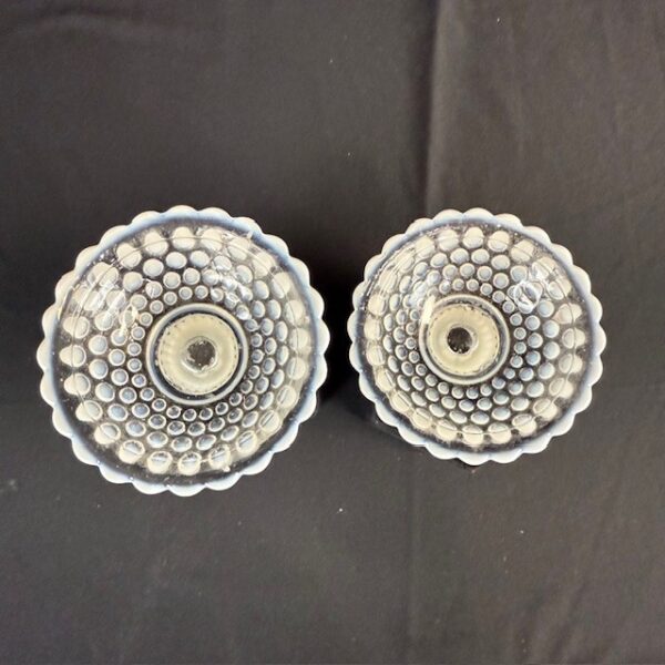 VTG Hobnail Opalescent Candle Holders