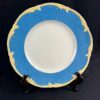 Set of 6 VTG Crescent & Sons Blue Yellow Feather Dishes