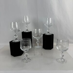 Set of 6 Bohemia Crystal Etched Cordials
