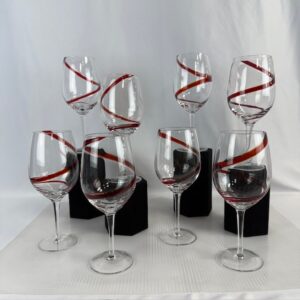 Set of 8 VTG Pier 1 Swirline Wine Glasses