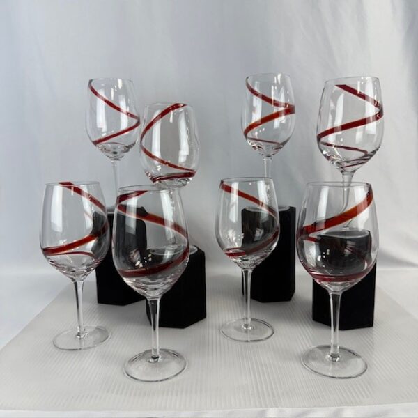 Set of 8 VTG Pier 1 Swirline Wine Glasses