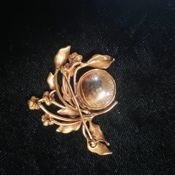 VTG Givenchy 14K Gold, Diamond, Ruby & Pearl Brooch