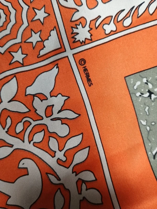 VTG HERMÈS Scarf "Early America" Print