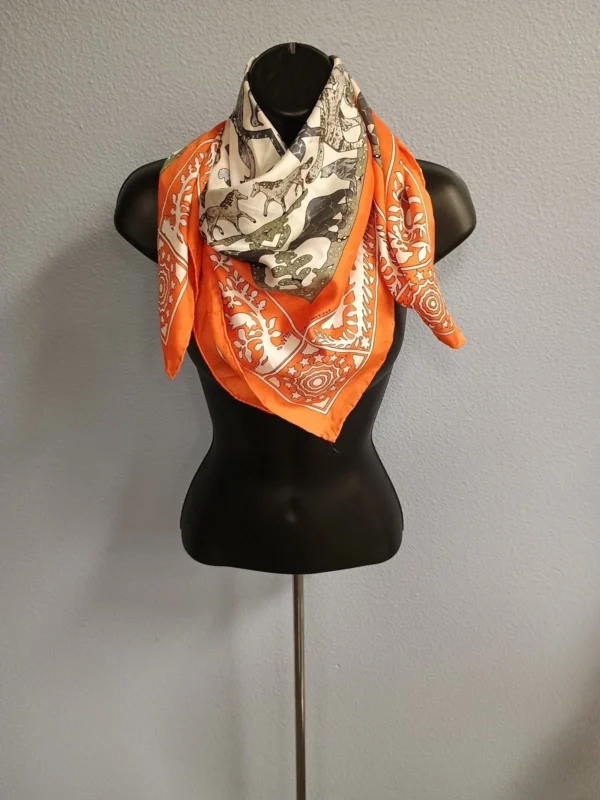 VTG HERMÈS Scarf "Early America" Print