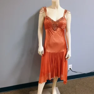VTG Sue Wong Beaded Silk Flapper Gown Sz 8