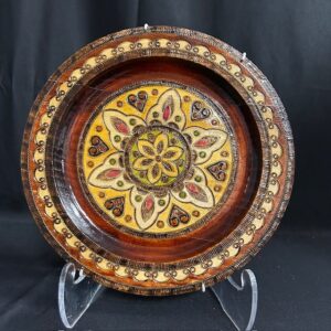 Handcarved Polish Wooden Decorator Plate