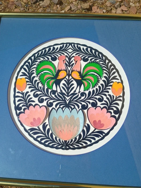 VTG Wycinanki Polish Cut Paper Folk Art