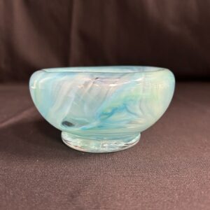 Art Glass Blue Swirl Small Bowl