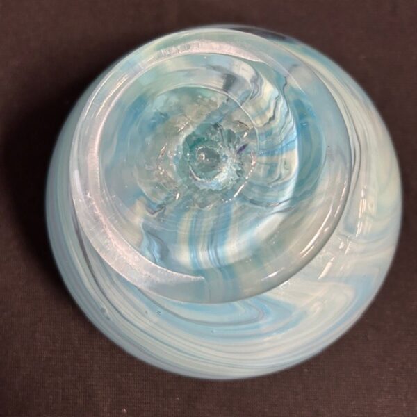 Art Glass Blue Swirl Small Bowl